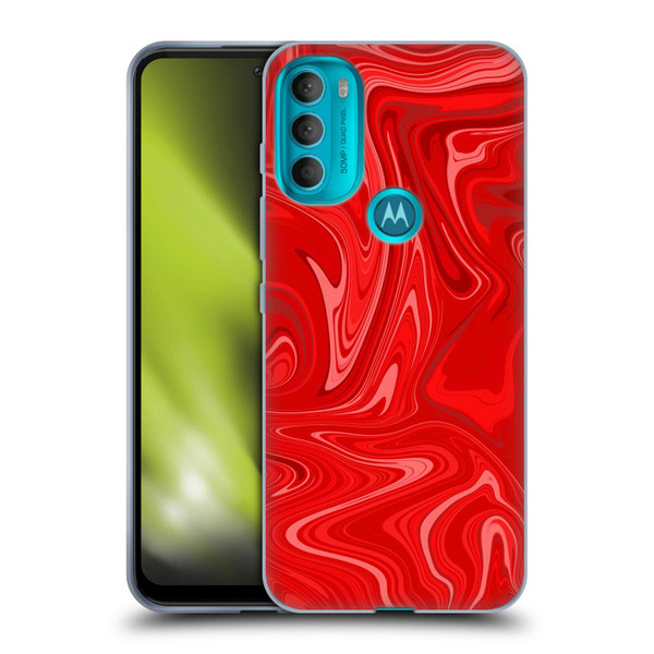 Suzan Lind Marble 2 Red Soft Gel Case for Motorola Moto G71 5G