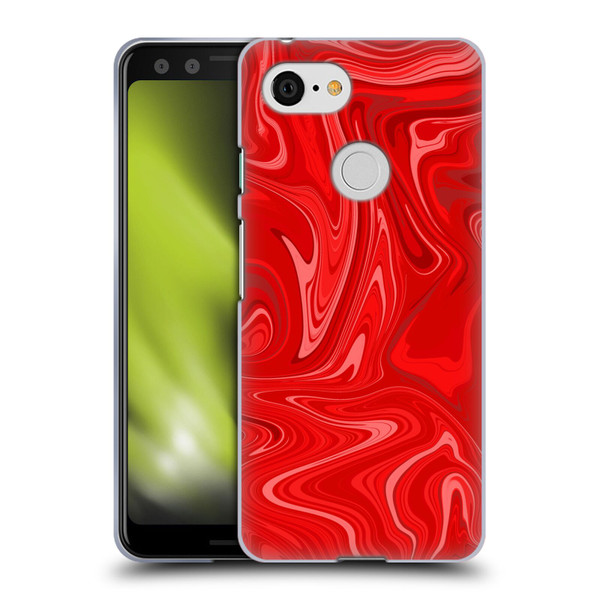 Suzan Lind Marble 2 Red Soft Gel Case for Google Pixel 3