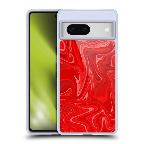 Suzan Lind Marble 2 Red Soft Gel Case for Google Pixel 7