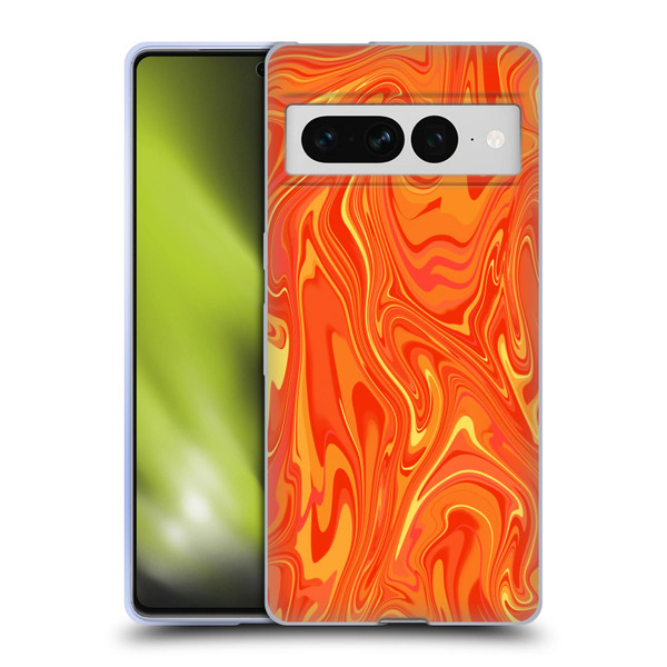 Suzan Lind Marble 2 Orange Soft Gel Case for Google Pixel 7 Pro