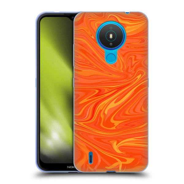 Suzan Lind Marble 2 Honey Orange Soft Gel Case for Nokia 1.4