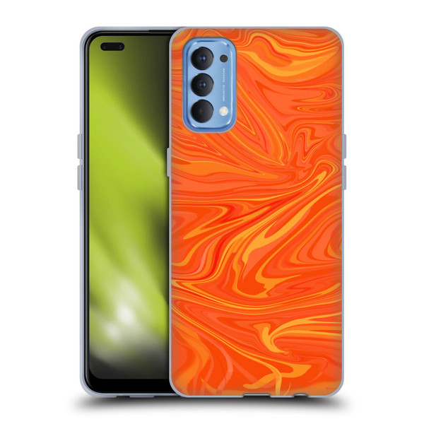 Suzan Lind Marble 2 Honey Orange Soft Gel Case for OPPO Reno 4 5G