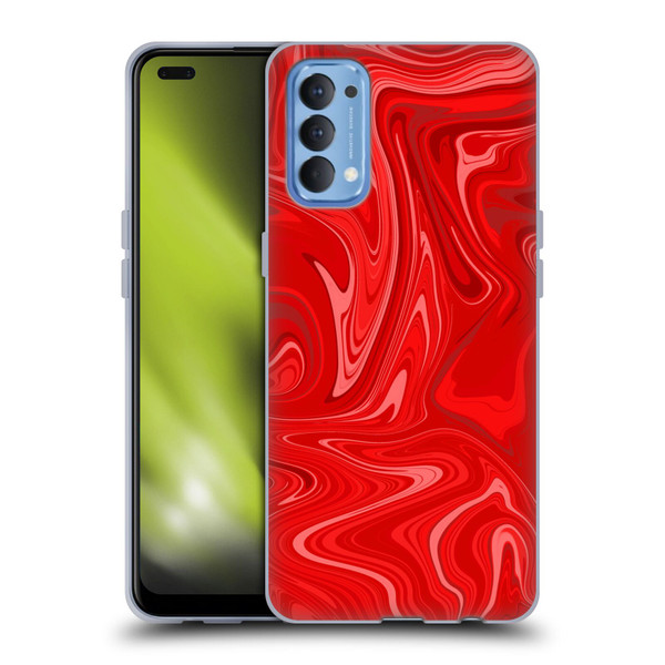 Suzan Lind Marble 2 Red Soft Gel Case for OPPO Reno 4 5G