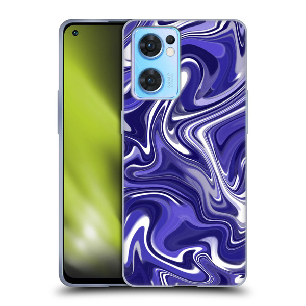 Suzan Lind Marble 2 Dark Violet Soft Gel Case for OPPO Reno7 5G / Find X5 Lite