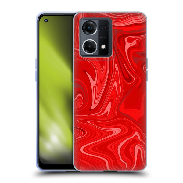 Suzan Lind Marble 2 Red Soft Gel Case for OPPO Reno8 4G