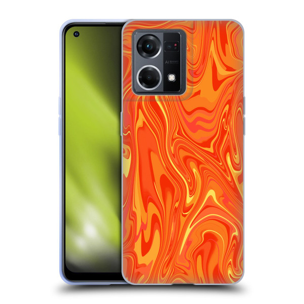 Suzan Lind Marble 2 Orange Soft Gel Case for OPPO Reno8 4G