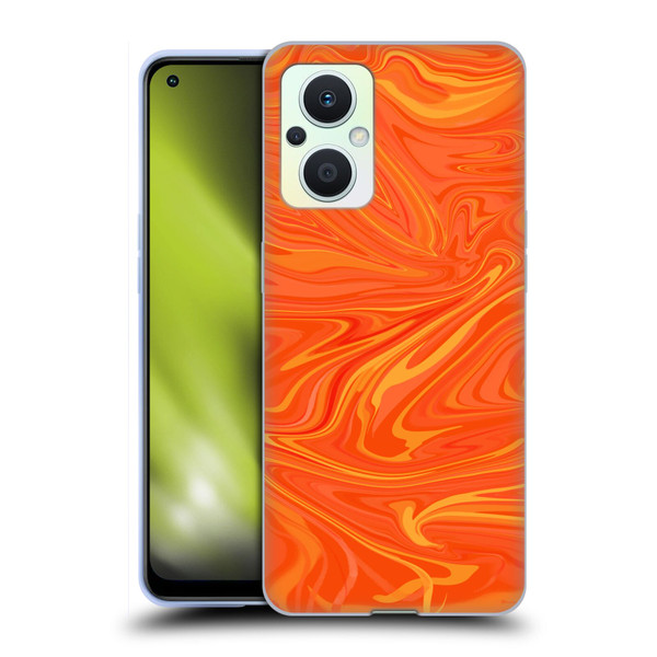 Suzan Lind Marble 2 Honey Orange Soft Gel Case for OPPO Reno8 Lite