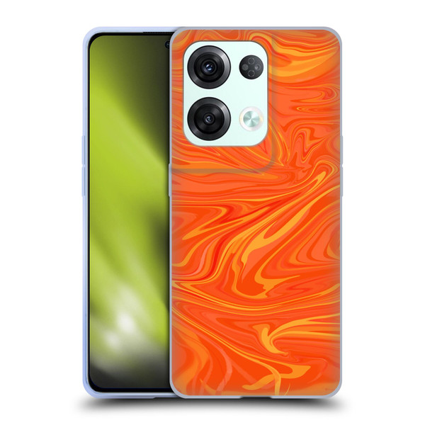 Suzan Lind Marble 2 Honey Orange Soft Gel Case for OPPO Reno8 Pro