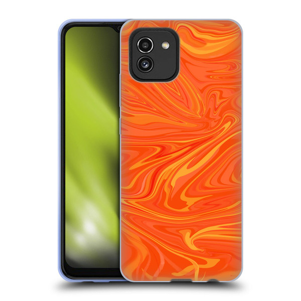 Suzan Lind Marble 2 Honey Orange Soft Gel Case for Samsung Galaxy A03 (2021)