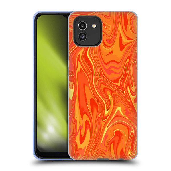 Suzan Lind Marble 2 Orange Soft Gel Case for Samsung Galaxy A03 (2021)