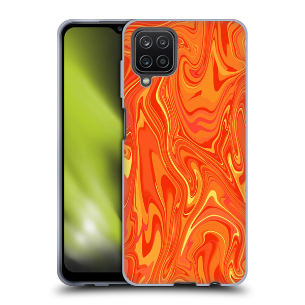 Suzan Lind Marble 2 Orange Soft Gel Case for Samsung Galaxy A12 (2020)
