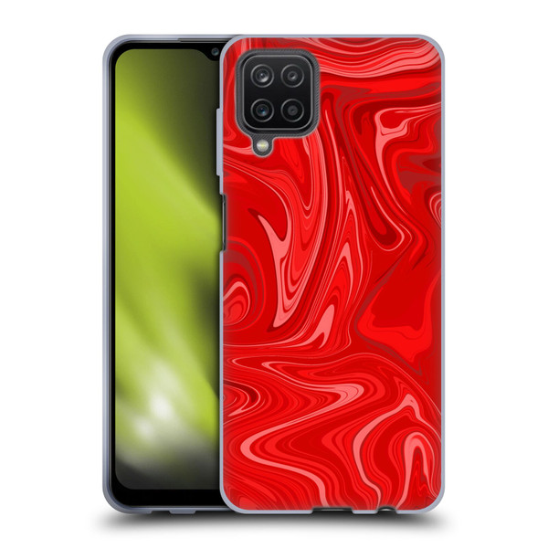 Suzan Lind Marble 2 Red Soft Gel Case for Samsung Galaxy A12 (2020)