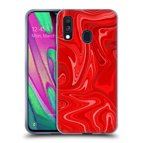 Suzan Lind Marble 2 Red Soft Gel Case for Samsung Galaxy A40 (2019)
