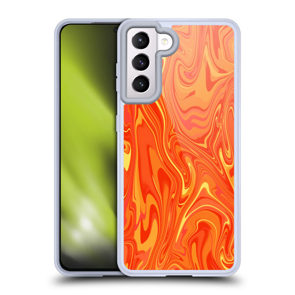 Suzan Lind Marble 2 Orange Soft Gel Case for Samsung Galaxy S21 5G