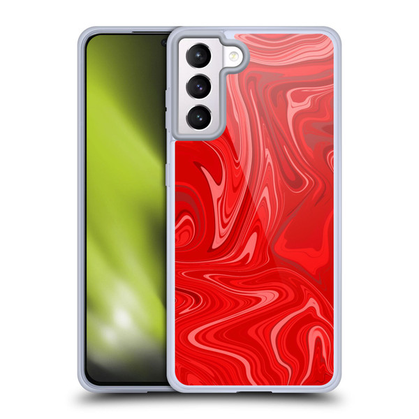 Suzan Lind Marble 2 Red Soft Gel Case for Samsung Galaxy S21+ 5G