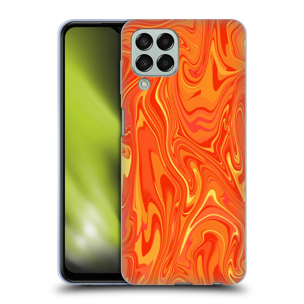 Suzan Lind Marble 2 Orange Soft Gel Case for Samsung Galaxy M33 (2022)
