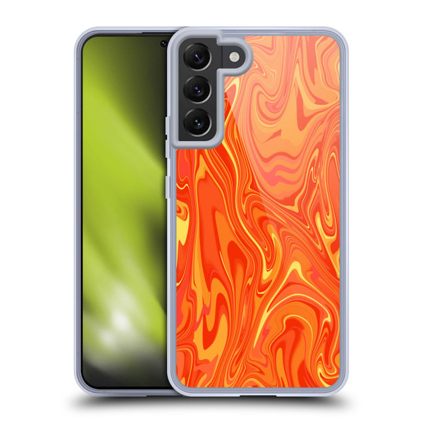 Suzan Lind Marble 2 Orange Soft Gel Case for Samsung Galaxy S22+ 5G