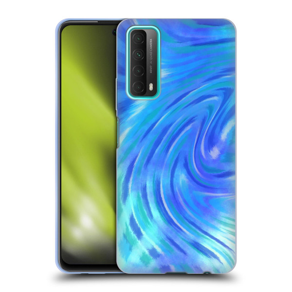 Suzan Lind Tie Dye 2 Deep Blue Soft Gel Case for Huawei P Smart (2021)