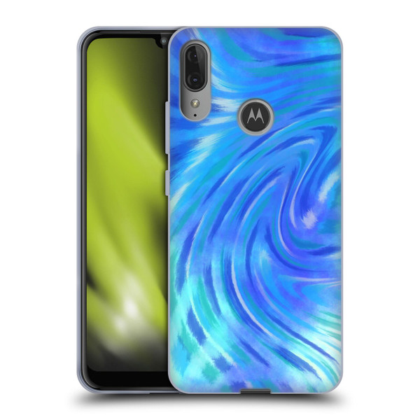 Suzan Lind Tie Dye 2 Deep Blue Soft Gel Case for Motorola Moto E6 Plus