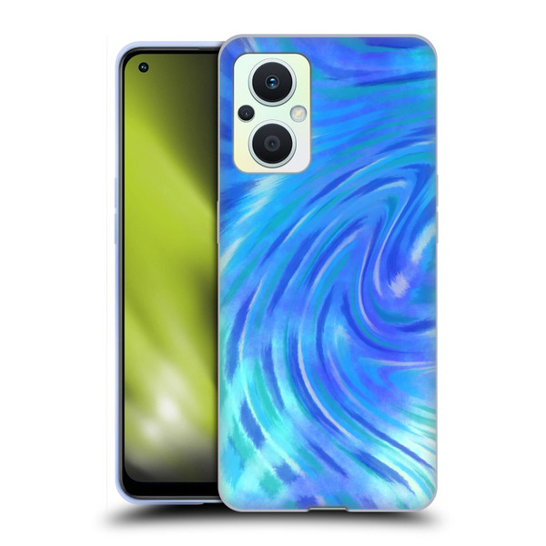 Suzan Lind Tie Dye 2 Deep Blue Soft Gel Case for OPPO Reno8 Lite