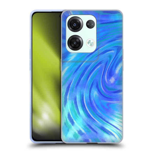 Suzan Lind Tie Dye 2 Deep Blue Soft Gel Case for OPPO Reno8 Pro