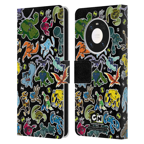 Ben 10: Ultimate Alien Graphics Alien Pattern Leather Book Wallet Case Cover For Huawei Mate 40 Pro 5G
