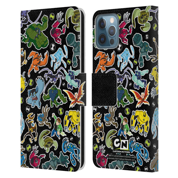 Ben 10: Ultimate Alien Graphics Alien Pattern Leather Book Wallet Case Cover For Apple iPhone 12 / iPhone 12 Pro