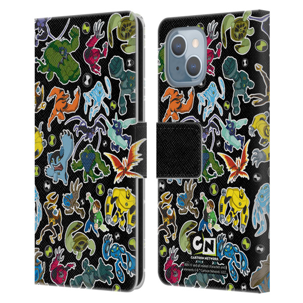 Ben 10: Ultimate Alien Graphics Alien Pattern Leather Book Wallet Case Cover For Apple iPhone 14