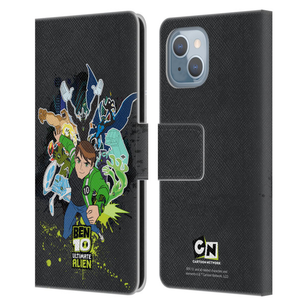 Ben 10: Ultimate Alien Graphics Character Art Leather Book Wallet Case Cover For Apple iPhone 14