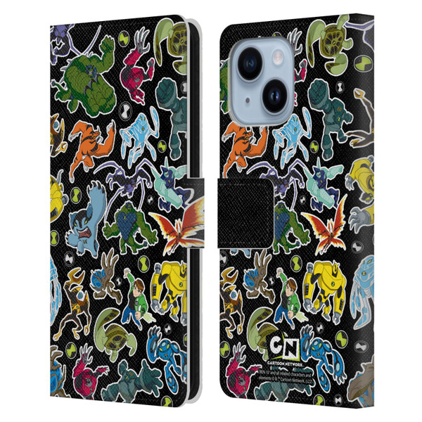 Ben 10: Ultimate Alien Graphics Alien Pattern Leather Book Wallet Case Cover For Apple iPhone 14 Plus