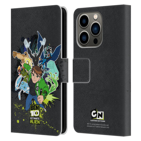 Ben 10: Ultimate Alien Graphics Character Art Leather Book Wallet Case Cover For Apple iPhone 14 Pro
