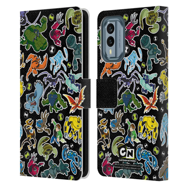 Ben 10: Ultimate Alien Graphics Alien Pattern Leather Book Wallet Case Cover For Nokia X30