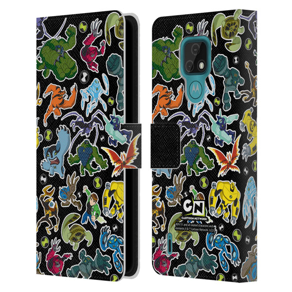 Ben 10: Ultimate Alien Graphics Alien Pattern Leather Book Wallet Case Cover For Motorola Moto E7
