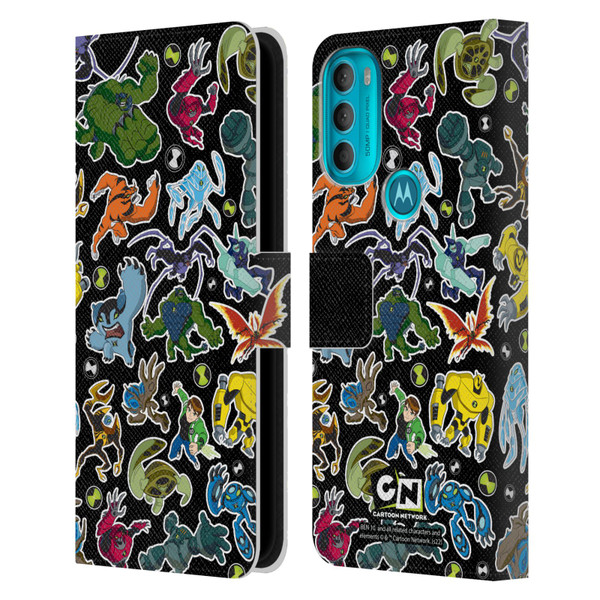 Ben 10: Ultimate Alien Graphics Alien Pattern Leather Book Wallet Case Cover For Motorola Moto G71 5G