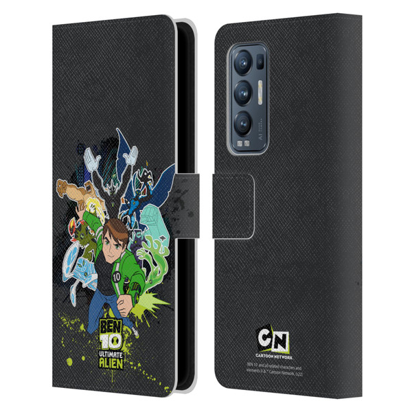 Ben 10: Ultimate Alien Graphics Character Art Leather Book Wallet Case Cover For OPPO Find X3 Neo / Reno5 Pro+ 5G