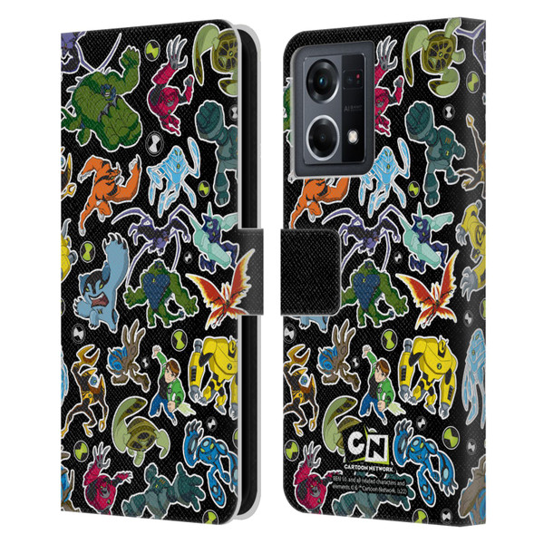 Ben 10: Ultimate Alien Graphics Alien Pattern Leather Book Wallet Case Cover For OPPO Reno8 4G