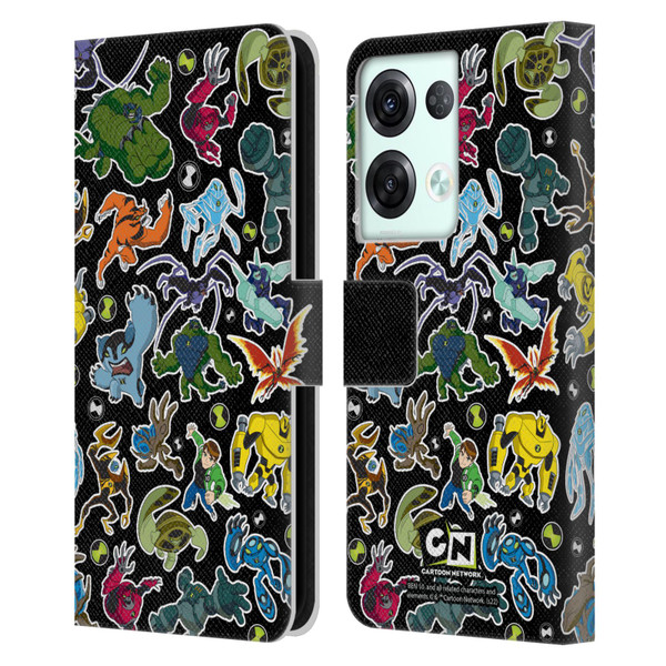 Ben 10: Ultimate Alien Graphics Alien Pattern Leather Book Wallet Case Cover For OPPO Reno8 Pro