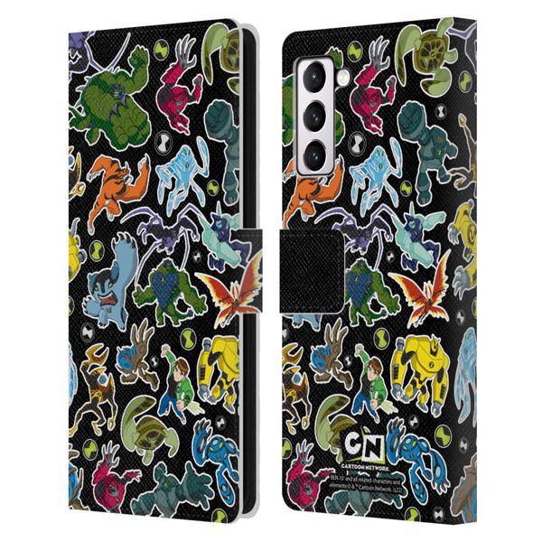 Ben 10: Ultimate Alien Graphics Alien Pattern Leather Book Wallet Case Cover For Samsung Galaxy S21+ 5G