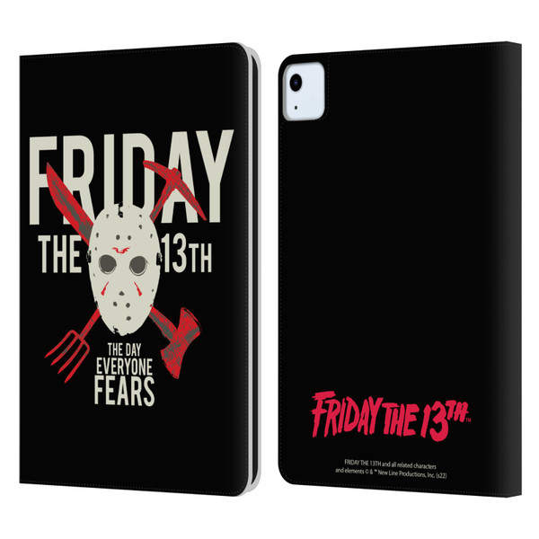 Friday the 13th 1980 Graphics The Day Everyone Fears Leather Book Wallet Case Cover For Apple iPad Air 2020 / 2022