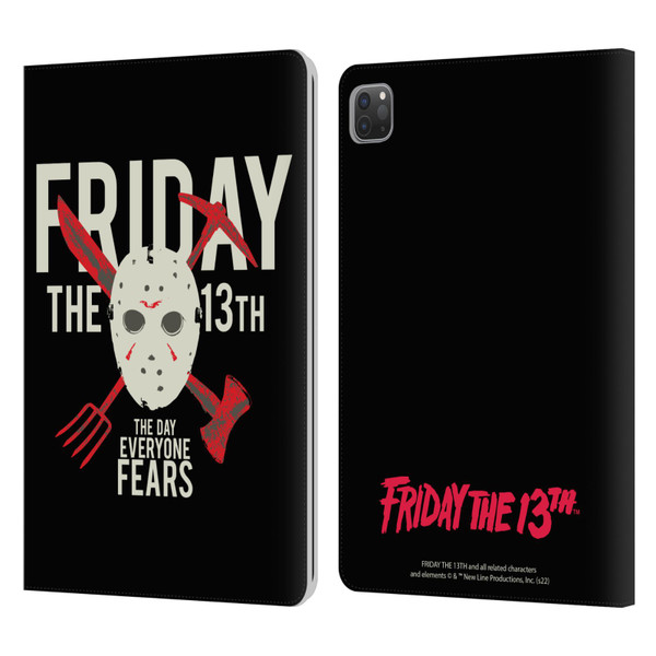 Friday the 13th 1980 Graphics The Day Everyone Fears Leather Book Wallet Case Cover For Apple iPad Pro 11 2020 / 2021 / 2022