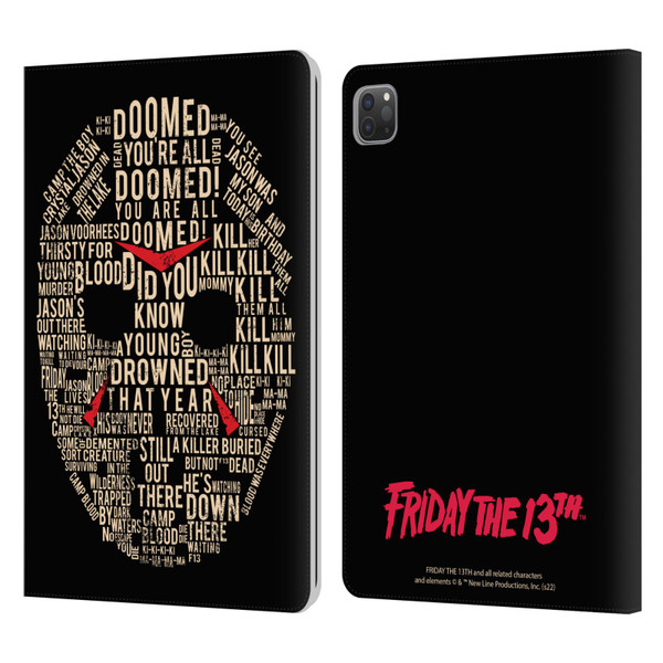 Friday the 13th 1980 Graphics Typography Leather Book Wallet Case Cover For Apple iPad Pro 11 2020 / 2021 / 2022