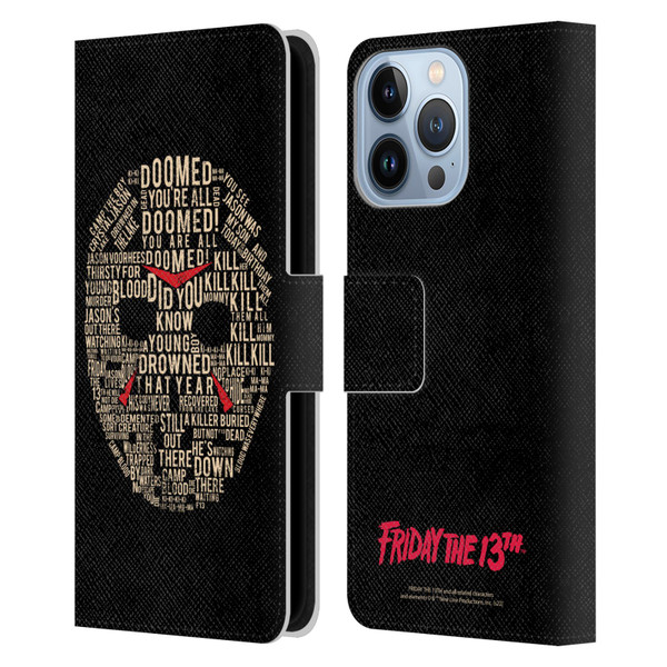 Friday the 13th 1980 Graphics Typography Leather Book Wallet Case Cover For Apple iPhone 13 Pro