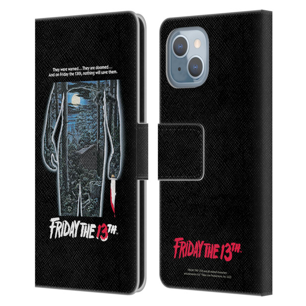 Friday the 13th 1980 Graphics Poster Leather Book Wallet Case Cover For Apple iPhone 14