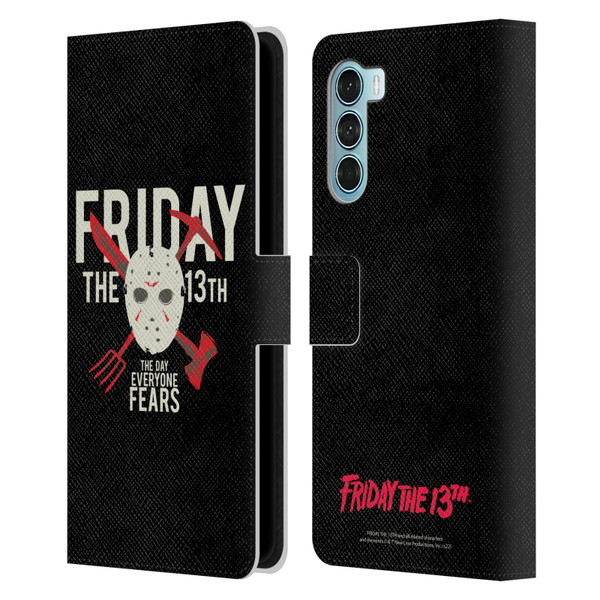 Friday the 13th 1980 Graphics The Day Everyone Fears Leather Book Wallet Case Cover For Motorola Edge S30 / Moto G200 5G