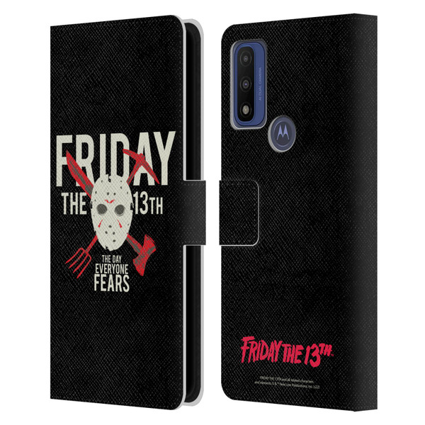 Friday the 13th 1980 Graphics The Day Everyone Fears Leather Book Wallet Case Cover For Motorola G Pure