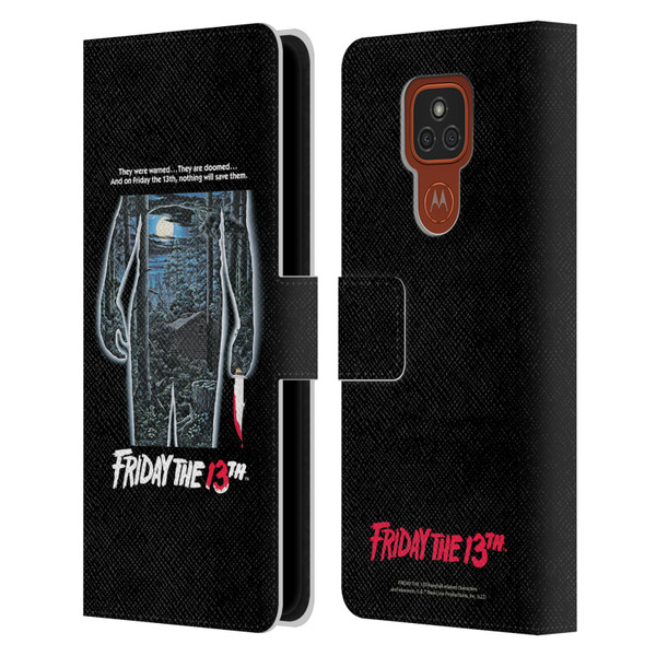 Friday the 13th 1980 Graphics Poster Leather Book Wallet Case Cover For Motorola Moto E7 Plus