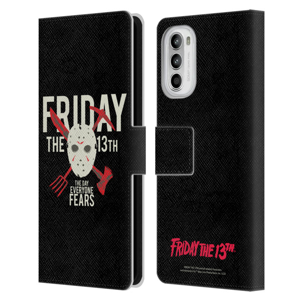 Friday the 13th 1980 Graphics The Day Everyone Fears Leather Book Wallet Case Cover For Motorola Moto G52