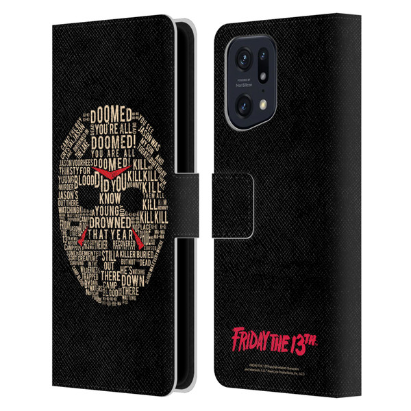 Friday the 13th 1980 Graphics Typography Leather Book Wallet Case Cover For OPPO Find X5