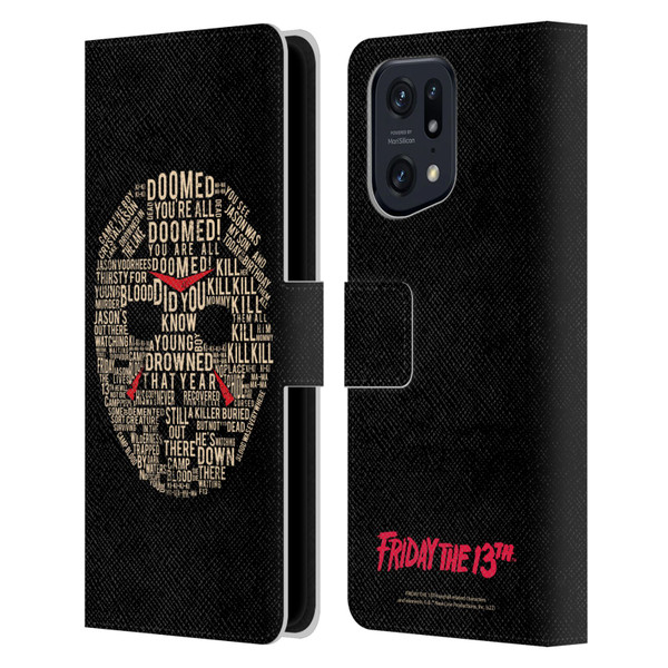 Friday the 13th 1980 Graphics Typography Leather Book Wallet Case Cover For OPPO Find X5 Pro