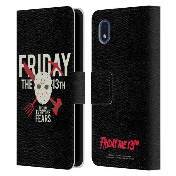 Friday the 13th 1980 Graphics The Day Everyone Fears Leather Book Wallet Case Cover For Samsung Galaxy A01 Core (2020)